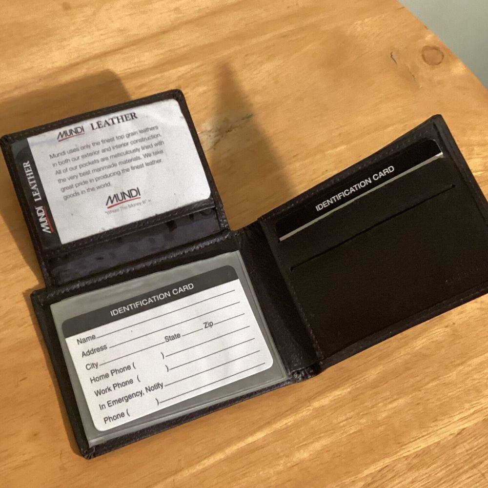 New Vintage Mundi Bi-Fold Leather Brown Wallet Men's 80s or 90s